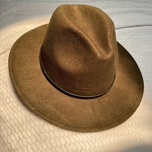 Dark army green fedora hat